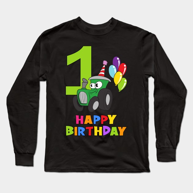 1st First Birthday Party 1 Year Old One Year Long Sleeve T-Shirt by KidsBirthdayPartyShirts